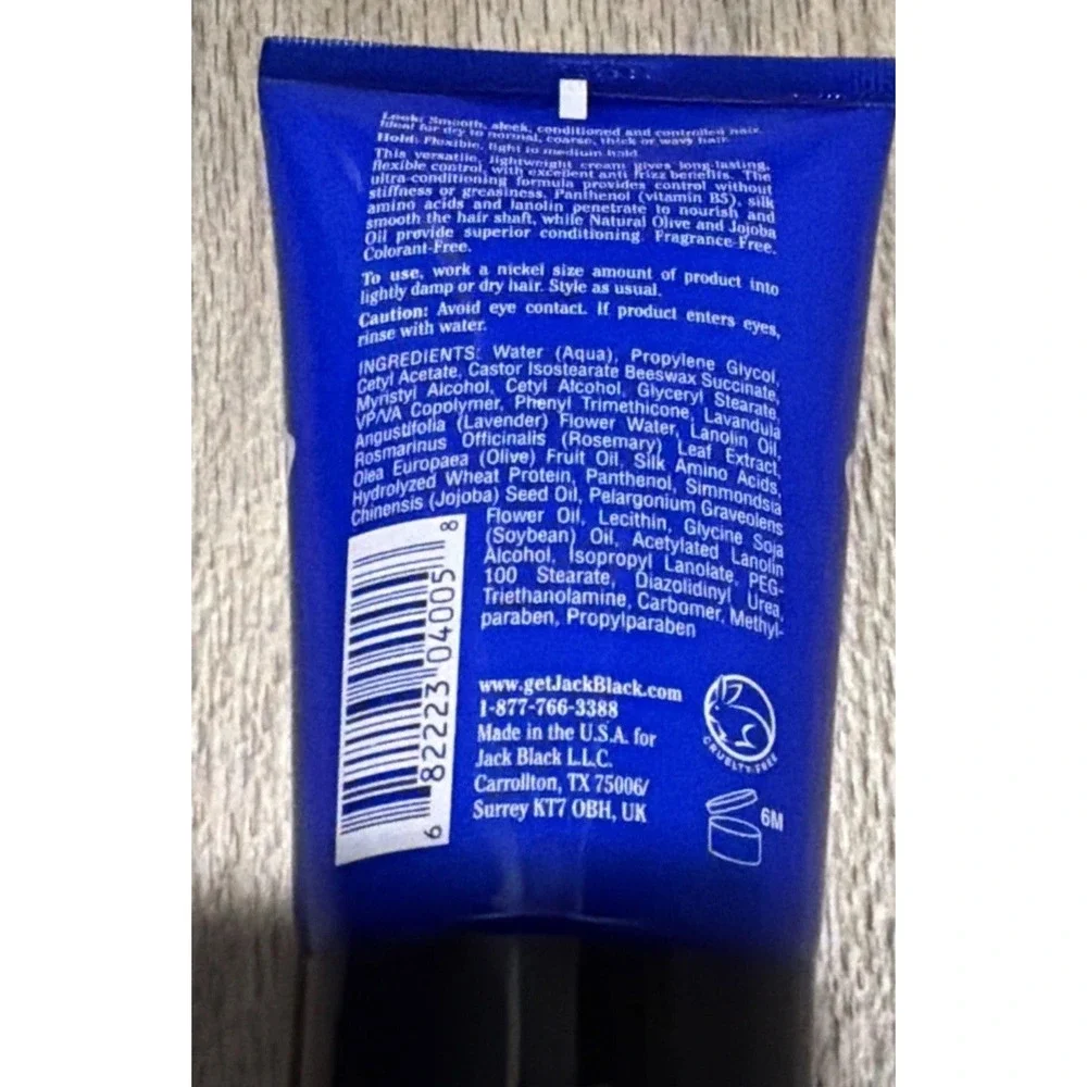 NEW Jack Black Sleek Finish Texture Cream With Olive Oil And Rosemary 4OZ SEALED
